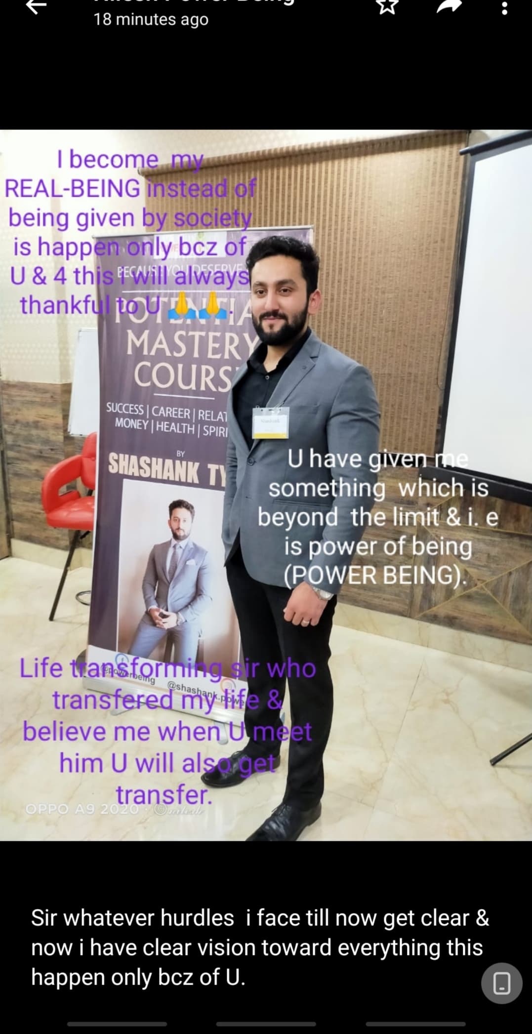 PowerBeing testimonial
